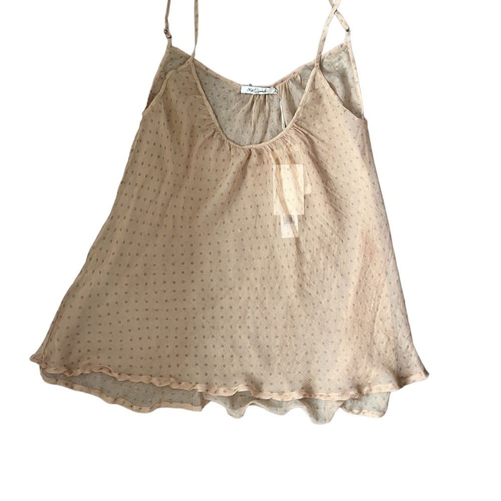 Mes Demoiselles Paris Silk  Camisole Cream Polka Dot Top NWT Size XS NWT